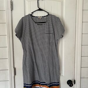 Barbour harewood Women's Cotton Striped Dress Short Sleeve 16